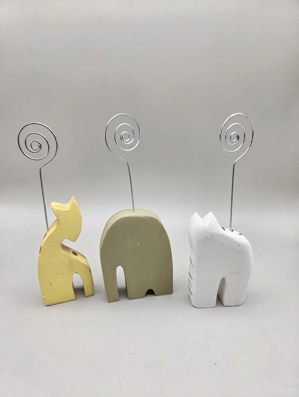 Pier 1 Animal Photo Holder Set of 3, Giraffe, Elephant & Zebra